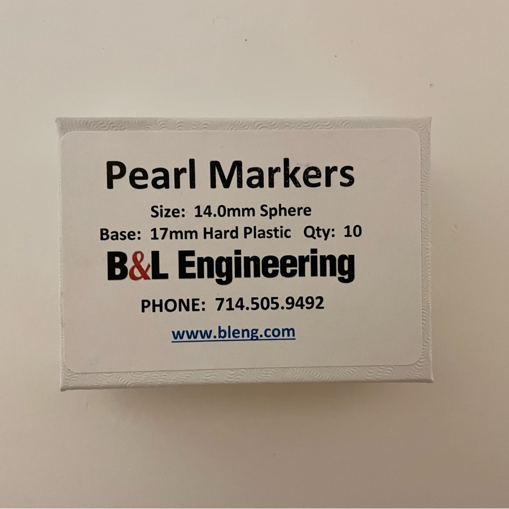 B&L Engineering Motion Capture Pearl Markers, 14.0mm Reflective Markers, 10 Pcs.